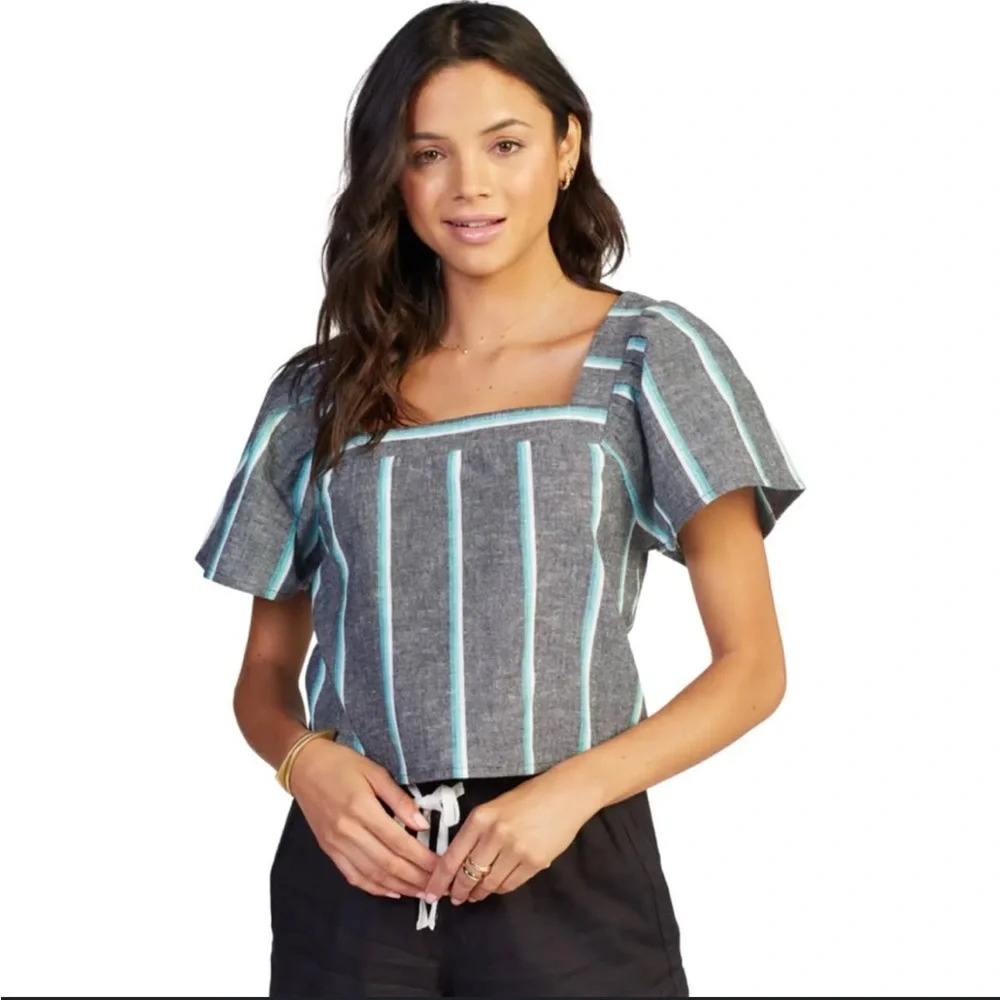 NWT ROXY HERE OR THERE LINEN BLOUSE